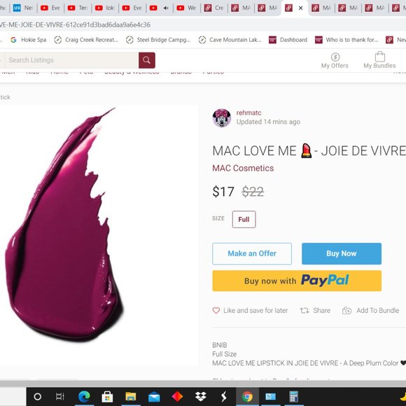 MAC Joie De Vivre Love Me Lipstick NIB 415 - Picture 5 of 7